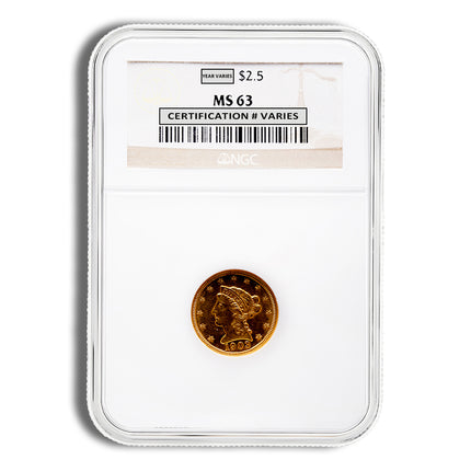 $2.5 gold liberty quarter eagle ngc ms63