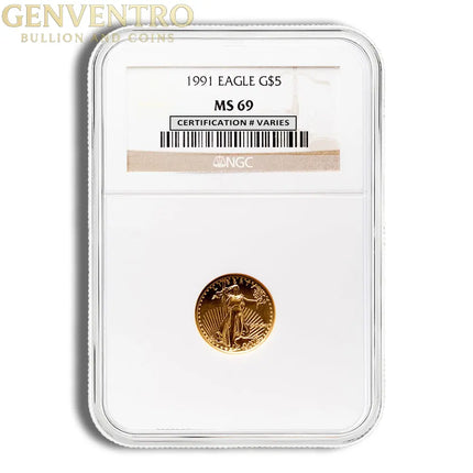 1991 1/10 oz Gold Eagle $5 NGC MS69 Genventro Bullion and Coins