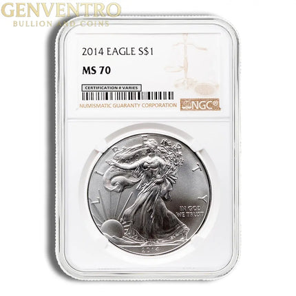 2014 Silver Eagle NGC MS70 Genventro Bullion and Coins