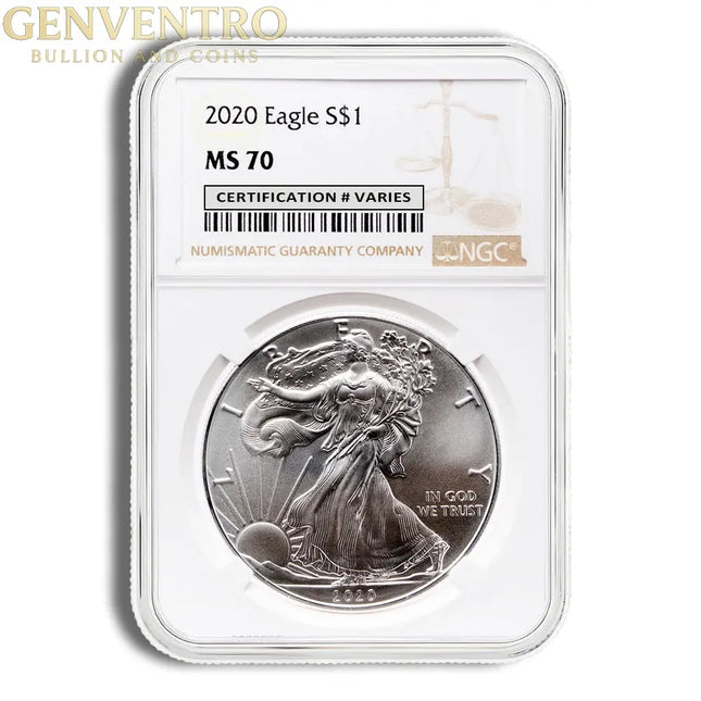 2020 Silver Eagle NGC MS70 Genventro Bullion and Coins
