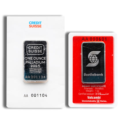 1 oz palladium bar brand varies (carded)