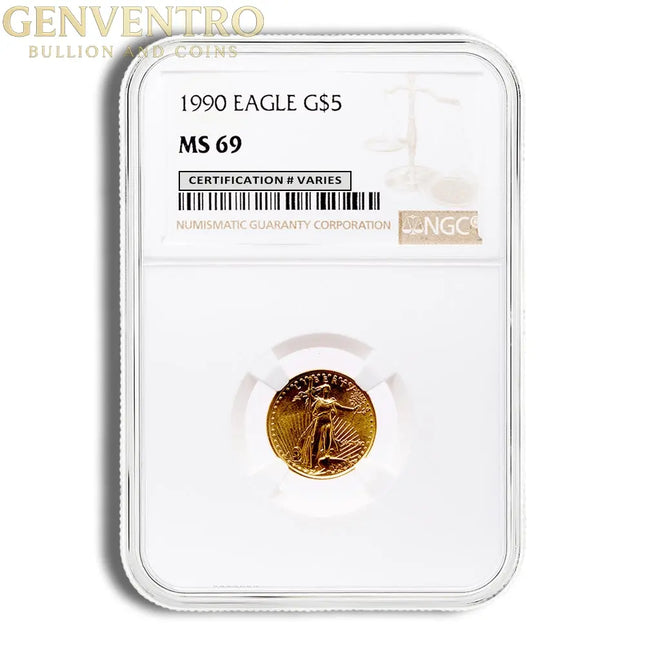 1990 1/10 oz Gold Eagle $5 NGC MS69 Genventro Bullion and Coins