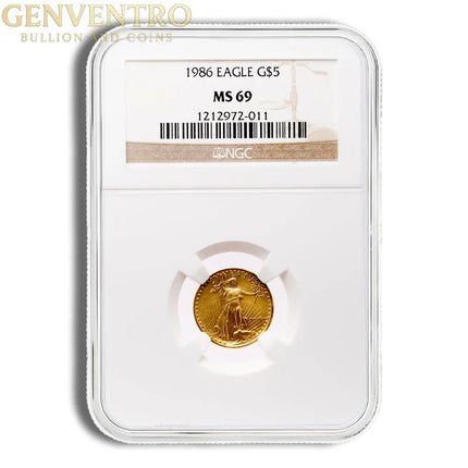1986 1/10 oz Gold Eagle $5 NGC MS69 Genventro Bullion and Coins