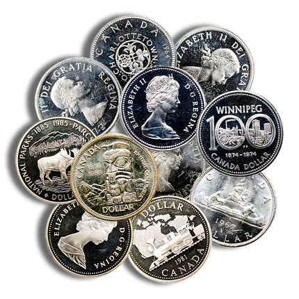 80% silver canadian dollar pl/bu (1958 1967)