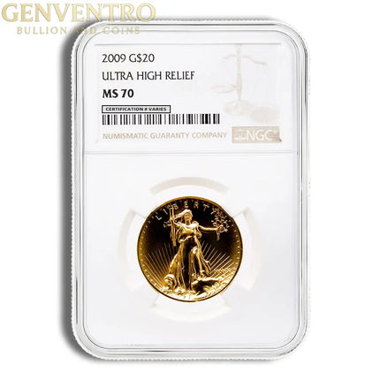 2009 Ultra High Relief Double Eagle Gold Coin NGC MS70 Genventro Bullion and Coins