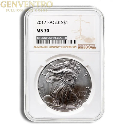 2017 Silver Eagle NGC MS70 Genventro Bullion and Coins