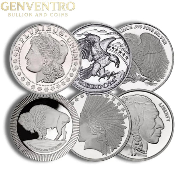 1 oz Silver Round - Design Varies (IRA Eligible) Genventro Bullion and Coins