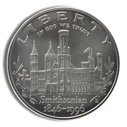 1996 d $1 smithsonian silver commem bu