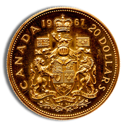 1967 canada $20 confederation gold coin
