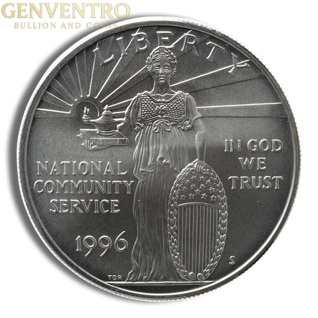 1996-S $1 Community Service Silver Commem - BU Genventro Bullion and Coins