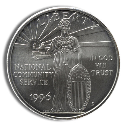 1996 s $1 community service silver commem bu