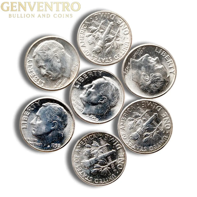 $1 FV 90% Silver Roosevelt Dimes - BU Genventro Bullion and Coins