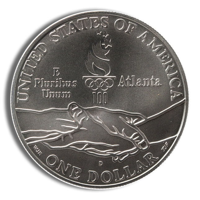 1995 d $1 gymnast silver commem bu