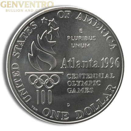 1996-D $1 High Jump Silver Commem - BU Genventro Bullion and Coins