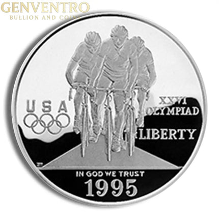 1995-P $1 Olympic Cycling Silver Commem - Proof Genventro Bullion and Coins