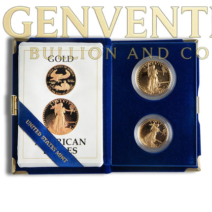 1987 Two Coin Proof Gold Eagle Set - Box/COA Genventro Bullion and Coins