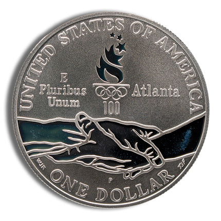 1995 d $1 olympic cycling silver commem bu