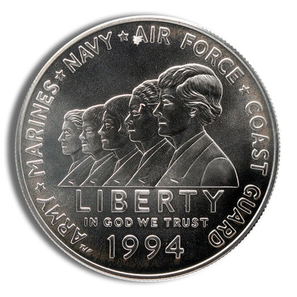 1994 w $1 women in military silver commem bu