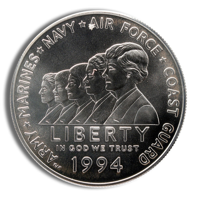 1994 w $1 women in military silver commem bu