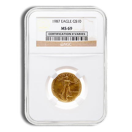 1987 1/4 oz gold eagle $10 ngc ms69