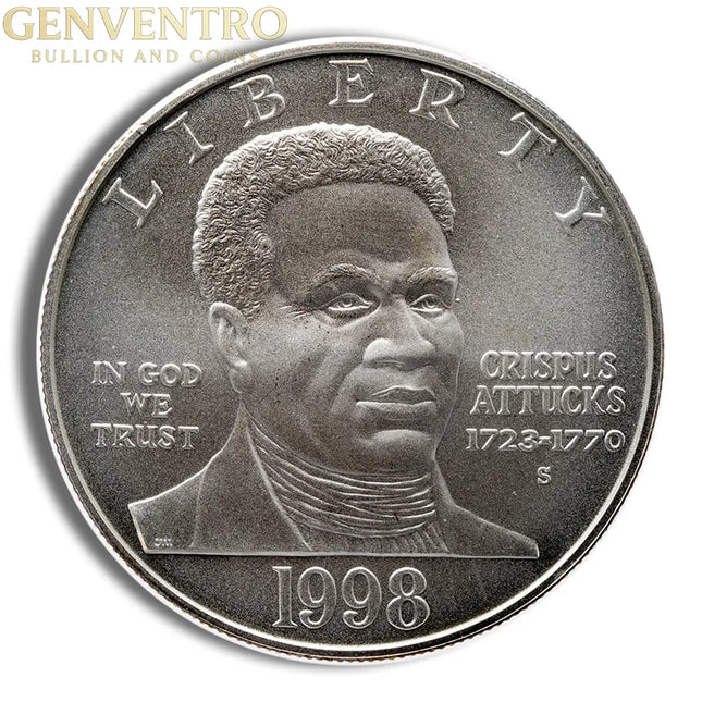 1998-S $1 Black Patriots Silver Commem - BU Genventro Bullion and Coins