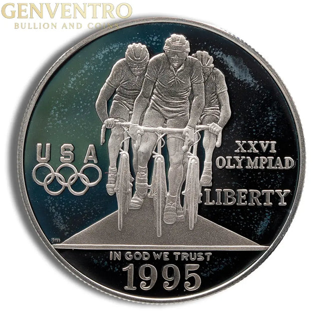 1995-D $1 Olympic Cycling Silver Commem - BU Genventro Bullion and Coins
