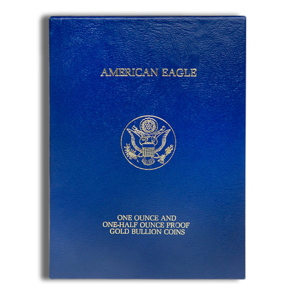 1987 two coin proof gold eagle set box/coa