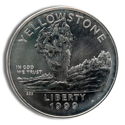 1999 p $1 yellowstone silver commem bu