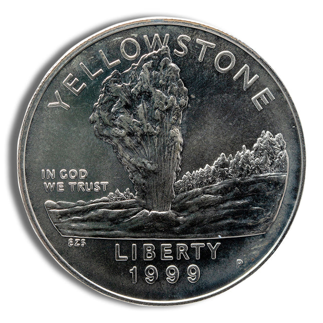 1999 p $1 yellowstone silver commem bu