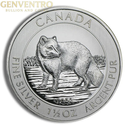 2014 1.5 oz Canadian Arctic Fox Silver Coin Genventro Bullion and Coins