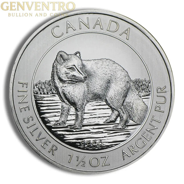 2014 1.5 oz Canadian Arctic Fox Silver Coin Genventro Bullion and Coins