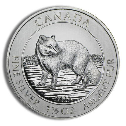 2014 1.5 oz canadian arctic fox silver coin