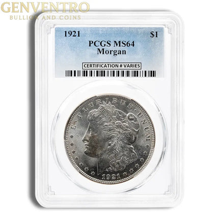 1921 Morgan Dollar - PCGS MS64 Genventro Bullion and Coins