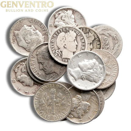 $1 FV 90% Silver Roosevelt Dimes Genventro Bullion and Coins