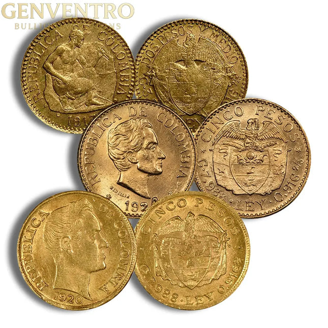 Colombia 5 Pesos Gold Coin Genventro Bullion and Coins