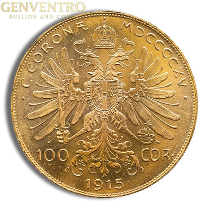 Austria 100 Corona Gold Coin Genventro Bullion and Coins