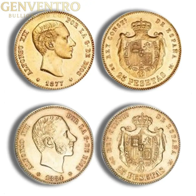 Spain 25 Pesetas Gold Coin Genventro Bullion and Coins