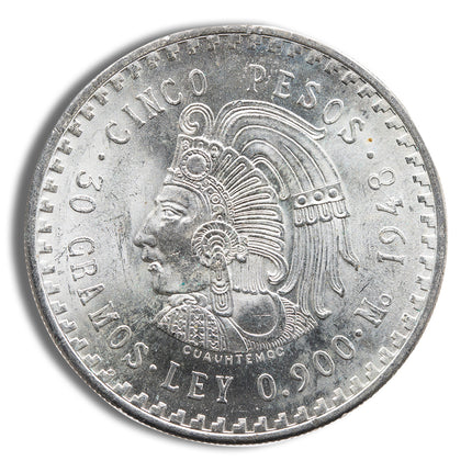 mexico silver 5 pesos cuauhtemoc (1947 1948)