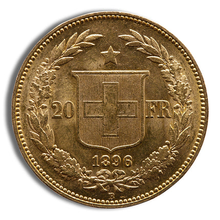 switzerland gold 20 francs helvetica (1883 1896)