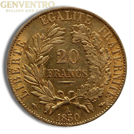 France Gold 20 Francs - Ceres (1849-1851) Genventro Bullion and Coins