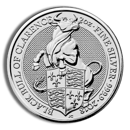 2018 2 oz silver great britain queen's beasts bull
