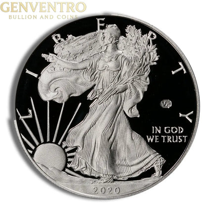 2020-W Proof Silver Eagle V75 Privy with Box & COA Genventro Bullion and Coins