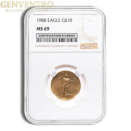 1988 1/4 oz Gold Eagle $10 NGC MS69 Genventro Bullion and Coins