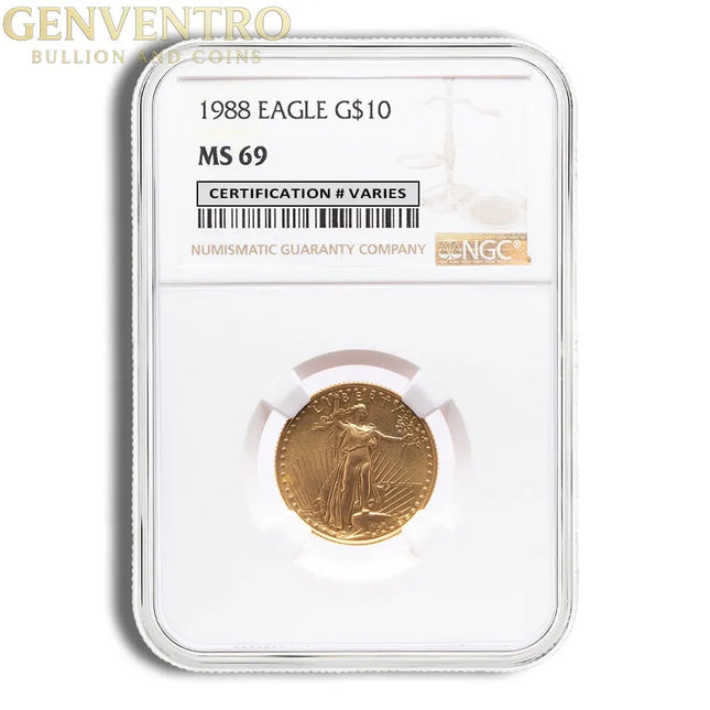 1988 1/4 oz Gold Eagle $10 NGC MS69 Genventro Bullion and Coins