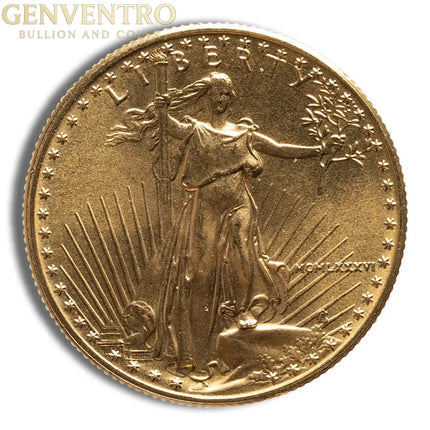 1986 1/2 oz Gold Eagle - BU (MCMLXXXVI) Genventro Bullion and Coins
