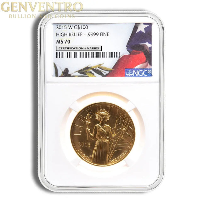 2015-W Liberty High Relief Gold Coin NGC MS70 Genventro Bullion and Coins
