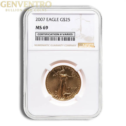 2007 1/2 oz Gold Eagle $25 NGC MS69 Genventro Bullion and Coins
