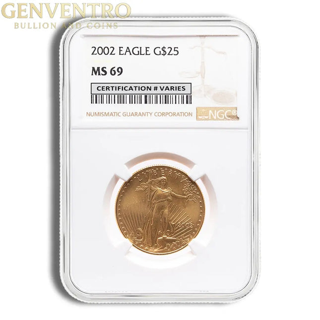 2002 1/2 oz Gold Eagle $25 NGC MS69 Genventro Bullion and Coins