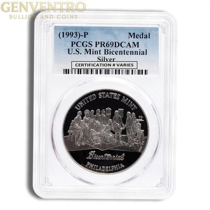 1993-P Bicentennial Silver Medal PCGS PR69 Genventro Bullion and Coins