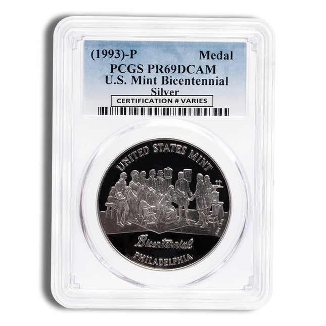 1993 p bicentennial silver medal pcgs pr69
